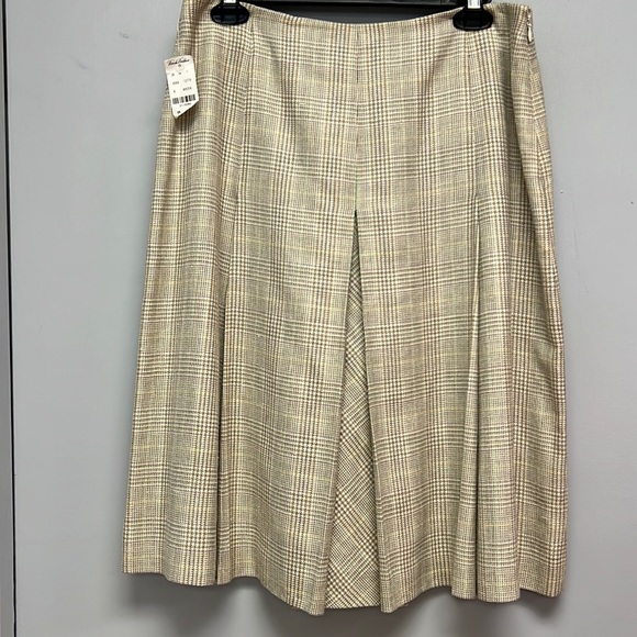 Brooks Brothers Dresses & Skirts - NWT Brooks Brothers Women’s Silk and Linen Plaid Tweed Midi Skirt Size 8